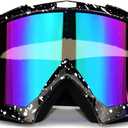 Motorcycle Goggles Dirt Bike Motocross ATV Goggles Off RoadFit Over Glasses for Man Women Youth Adult Black White