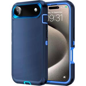 ENTRONIX Phone Case Compatible with iPhone 17 Air  [Heavy Duty] Shockproof Triple Layer Protection Rugged Cover, Navy