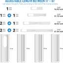 Ninonly Portable Air Conditioner Window Vent Kit with 5.9"" Exhaust Hose, Portable AC Seal Kit for Sliding Window with 4 Plates, Universal Coupler Fits 5.9 & 5.1 Inch Diameter Exhaust Hose, White