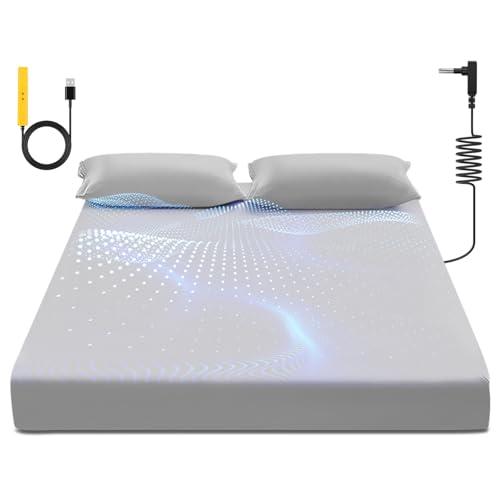 Grounding Sheet, 90% Organic Cotton+10% Pure Silver Organic Fitted Grounded Sheet for Improved Sleep, Earth Connecting Bedding - Healthy Sleep Therapy (Gray, (60.1 * 80 * 15inch))