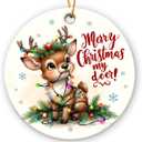 2 x Funny Reindeer Ornaments 2025, Wild Animal Lovers Gifts for Women, Cute Deer Gifts for Friends, Neighbors, Family, Ceramic Ornament for Nature Christmas Decorations