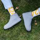 Unisex Waterproof Shoe Covers, Reusable, Slip-Resistant, Silicone Shoe Protectors Grery X-Large (Label XL: Size US 10-13.5, Grey)