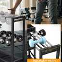 FHXZH 3-Tier Dumbbell Rack Stand Only - Adjustable Weight Rack for Home Gym, Heavy-Duty Weight Stand for Dumbbells Kettlebells Foam Roller Yoga Mats, Workout Equipment Storage Organizer With Hooks