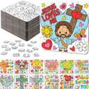 Realspring 24 Pack Religious Jesus Loves Me Color Your Own Jigsaw Puzzles for Kids 3-5, 4-6, 6-8, Coloring Crafts DIY Paper Puzzles Party Favors Gifts for Toddler Children Learning Education Toys