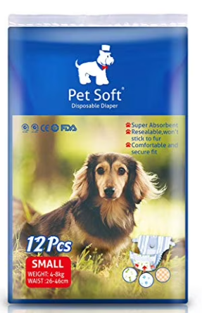 Pet Soft Dog Diapers Female  Disposable Puppy Diapers, Cat Diaper 12pcs Small