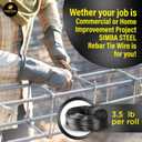 Rebar Tie Wire 16 Gauge – Black Annealed Steel Tie Wire Roll, 3.5 lb (330–340 ft) Per Roll Soft & Flexible, Durable for Construction, Strong Rebar Tying (1 Roll)