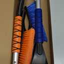 EcoNour 27" Car Snow Brush and Ice Scrapers for Car Windshield (2 Pack) | Scratch Free Bristle Head Snow Brush & Tough Window Snow Scraper with Aluminium Body | Snow Removal Winter Car Accessories (Blue & Orange)