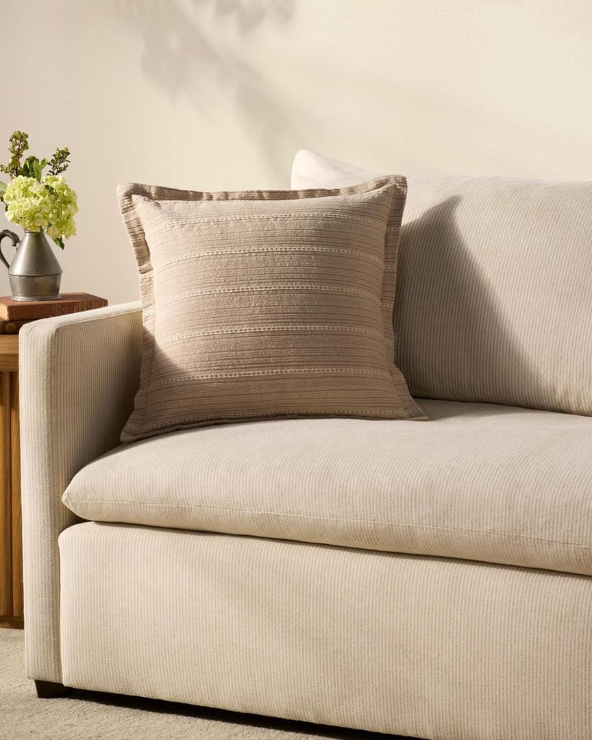 Loloi Chris Loves Julia Howie Collection PCJ0023 Natural 18'' x 18'' Cover Only Pillow