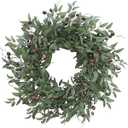 Olive Wreath 26 Inch Wreaths for Front Door with Purely Handmade Realistic Dense Olive Leaf Olive Berry, Elegant Home Decor Wreath Ideal for Front Door, Hallways, Any Area You Want to Brighten