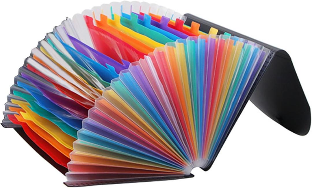 Pocket File Folders Accordian File with Pockets Expandable File Folder Letter Size for Document (Multi-color)