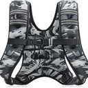 ZELUS Weighted Vest, 6lb/8lb/12lb/16lb/20lb/25lb/30lb Weight Vest with Reflective Stripe for Workout, Strength Training, Running, Fitness, Muscle Building, Weight Loss, Weightlifting (Gray Camo)