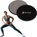 Gaiam Core Sliding Discs - Dual Sided Workout Sliders for Carpet & Hardwood Floor - Home Ab Pads Exercise Equipment Fitness Sliders for Women and Men, Grey/Black