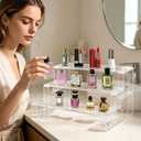 2 x 3‑Tier Acrylic Cologne Organizer for Men, Perfume Display Riser Stand Shelf