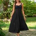 Floral Corset Wedding Guest Dress for Women Black (Black, S)