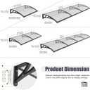 40x48 Inch Window Door Awning Exterior,Polycarbonate Outdoor Overhang Canopy Shelter,UPF 50+ UV Rain Snow Sun Protection,Spliced Overdoor Awnings for Outside,Porch,Patio,Deck,House Entrance