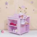 Olivia's Little World Baby Doll Changing Station with Built-in Baby Doll High Chair, Closet, Shelves, Sink, Overhead Mobile, & Baby Doll Clothing Hangers for up to 18 Inch Dolls, Purple Stars, 22.75" x 19" x 22.25"
