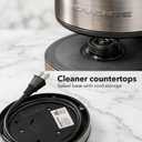OVENTE Electric Kettle, 1.7L Double Wall Glass Tea Kettle with Stainless Steel Base, Acrylic Handle, 1500W Cordless Fast Boil Borosilicate Water Boiler, Easy Fill Lid & Auto Shut-Off, Silver KG912S