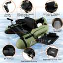 Fishing Float Tubes, Inflatable Float Tube, Belly Boat Fishing with Adjustable Straps, Storage Pockets, Fish Ruler, Pump, Oar, Rod Holder and Mount, Fins, 350LBS Load Bearing Capacity