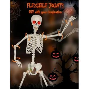 5.4 Ft Halloween Skeleton - Life Size Skeleton with Glowing Eyes Scary Creepy Sound Movable Joints Full Size Posable Skeleton Decor Halloween Decorations Outdoor Indoor 5.4 Ft Halloween Skeleton - Life Size Skeleton with Glowing Eyes Scary Creepy Sound Movable Joints Full Size Posable Skeleton Decor Halloween Decorations Outdoor Indoor