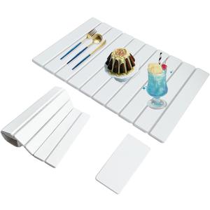 Large Stone Drying Mat for Kitchen Counter,24x16 Inch Fast Drying & Super Absorbent Diatomaceous Earth Sink Mat, Collapsible Dish Drying Stone for Dishes, Bottles, Cups, Matches Any Countertop (White)