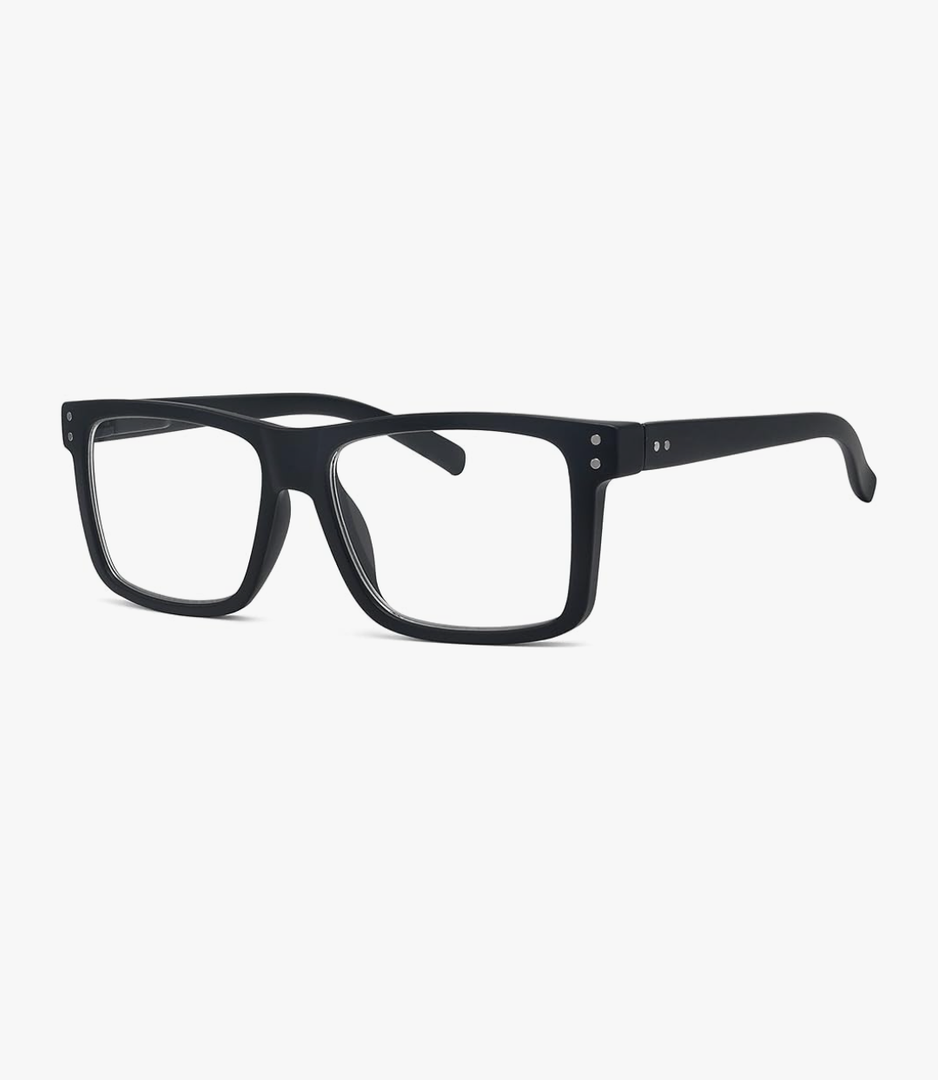 Eyekepper Oversized Reading Glasses Square Large Frame Readers for Men and Women, Pack of 2, Black and White