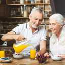 4 Pcs Plastic Pitcher with Lid and Handle Clear Plastic Water Pitcher Shatter Proof Jugs for Drinks Fridge Iced Tea Juice Milk Lemonade Sangria Cold or Hot Beverages (68 oz)