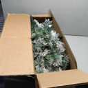 5 ft. Pre-Lit Hinged Artificial Christmas Tree Snow Flocked with 9 Modes Remote Control Lights