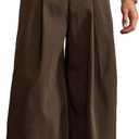 BEAUDRM Men's Wide Leg Pants Pleated Baggy Dress Pants Casual Trousers with Pockets Streetwear Slacks for Men (Black, XXL)