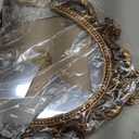 JANDERART Small Vintage Oval Mirror 11 x 7.7 Inch, Antique Ornate Decorative Mirror for Desk & Wall, Vanity Mirror for Makeup Wall Decor, Gold