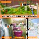 Dog Wash Hose Attachment, High Pressure Garden Water Hose Nozzle 8 Way Foam Sprayer with Soap Dispenser Bottle for Watering Plants, Car Washing, Pet Showering Bathing Tool