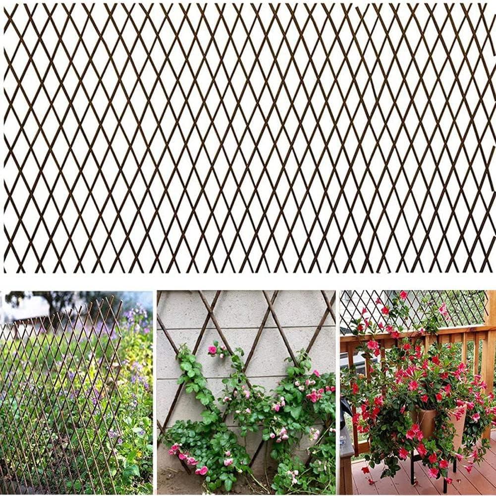 Expandable Garden Trellis Plant Support Willow Lattice Fence Panel for Climbing Plants Support 36x92 Inch (1)