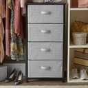 Amazon Basics Fabric 4-Drawer Storage Organizer Unit for Bedroom Closet, Black