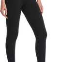 YUNOGA Women's High Waisted Workout Leggings 25" Inseam Ultra Soft Tummy Control Yoga Pants (L, Black)