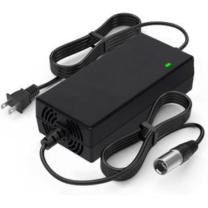 24V 5A Battery Charger for GoGo Mobility Scooter - 24V 5000mA Fan Cooled Quick Charger (3-Pin XLR Connector) for Pride Mobility, Drive Medical, GoGo Elite Traveller, Jazzy Chair, Lakematic, ShopRider