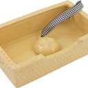 Boston International Embossed Stoneware Napkin Holder Caddy, Guest Towel Size, Honeycomb