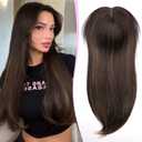 Isaic 24 Inch Synthetic Hair Topper for Women 360 Clip-in with Adjustable Band, Layered Hairpiece for Thinning Hair Adds Volume & Natural Coverage (Balayage Dark Brown to Chestnut)
