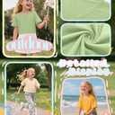 YooAurvox 4 Pack Girls V Neck Crop Tops, 4-Color, 7-8 Years