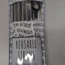 Fiesta First 5 Super Extra Wide Boba Straws Black Stainless Steel. 10.23" Long Metal Straws Reusable Fat Thick Large Jumbo for Smoothies, Bubble Tea. Dishwasher Safe Hard Drinking Straws