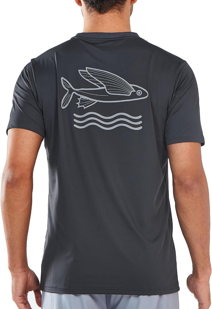 NORTHYARD Mens Swim Shirt Rash Guard UPF 50+ Quick Dry Short Sleeve Fishing Shirts Sun Protection Shirt Beach Water Swimming