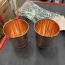Pure Copper Drinking Cups - Ayurvedic Health Tumblers – 2 pcs. set -LACQUER Free | 350 Ml. (11.8 US Fl Oz) Traveller's Copper Cups for Ayurveda Health Benefits