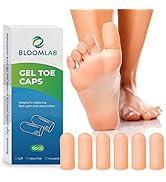 BloomLab Gel Toe Cap and Protector - 6 Big Beige Toe Covers Cushion Toe Sleeves to Provide Relief from Missing/Ingrown Toenails Corns Calluses Blisters Hammer Toes for Women & Men, Set of 4 BloomLab Gel Toe Cap and Protector - 6 Big Beige Toe Covers Cushion Toe Sleeves to Provide Relief from Missing/Ingrown Toenails Corns Calluses Blisters Hammer Toes for Women & Men, Set of 4