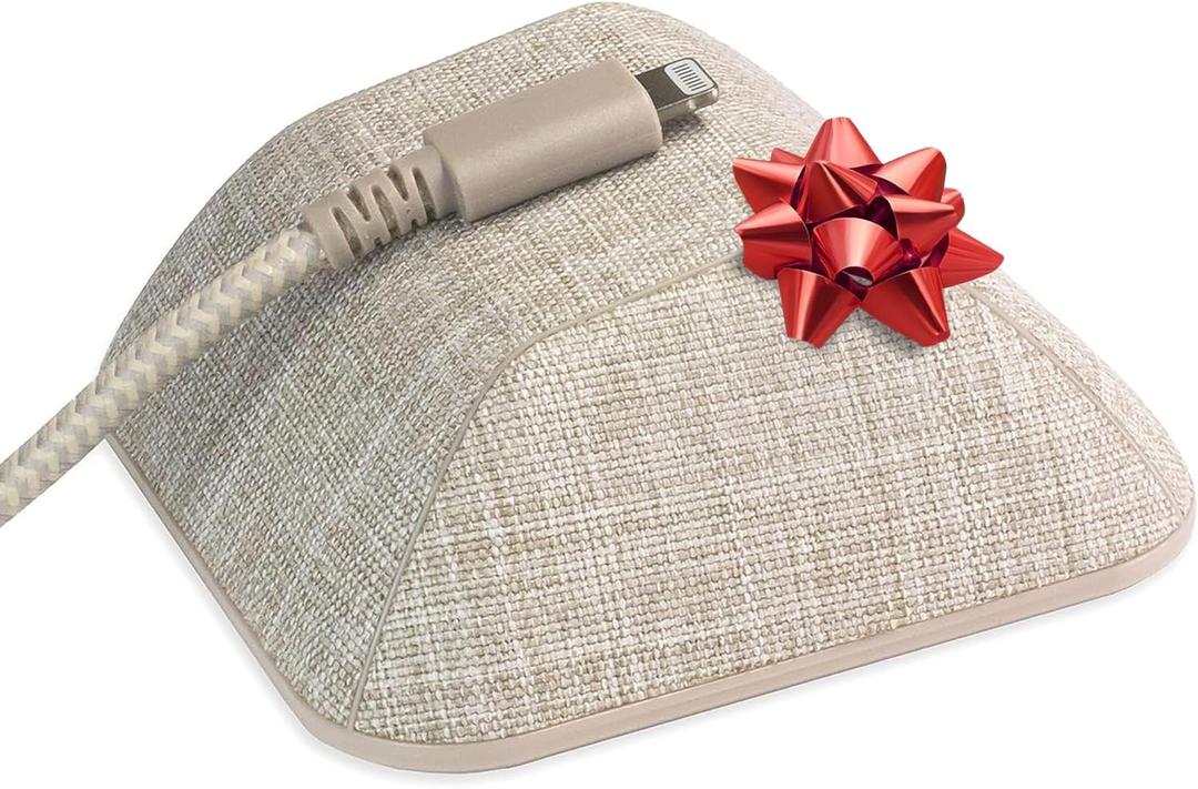 Smartish Magnetic Cord Holder - Cable Wrangler Organizer Stocking Stuffer with Magnet Clips for Charger Management on Desktop, Nightstand for USB-C + Lightning - Lightly Toasted Beige (Medium)