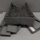 VANZACK 3pcs Foldable Underwear Storage Boxes 24-grid Dividers, Fabric Drawer Organizers for Closet Clothing Storage, Grey Underwear and Sock Organizer Bins for Dresser