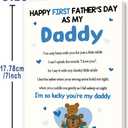 6 x Asmallgf Cute First Fathers Day Card Gifts Decorations for New Daddy from Baby Daughter Son Kids, Heartfelt Message to Dad, Perfect for 1st Father's Day