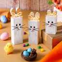 BBTO 3 Pcs Easter Table Decor Bunny Wooden Tiered Tray Decor Rabbit Tabletop Decoration Block Sign Table Centerpiece for Spring Home Decoration Home Shelf Office Kitchen Desk Party Supply(Rabbit)