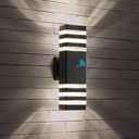 Tewei 1 Pack Dusk to Dawn Outdoor Wall Lights Fixture, Up and Down LED Outdoor Wall Sconce Porch Lights, IP65 3000K Warm White Matte Black Exterior Lights for House Garage Front Porch