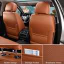 TIEHESYT Car Seat Covers Full Set, Breathable Leather Automotive Front and Rear Seat Covers & Headrest for Reduce The Driving Fatigue, Compatible with Most Vehicles, Cars (Brown, Front Pair and Rear)