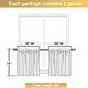 2 x Lecloud Estelle Linen Light-Filtering Curtain Tiers, Kitchen Short Curtains 24 Inch Length, Soft Textured Curtains, Rod Pocket Window Treatments (Each 30 W x 24 L, 2 Panels Set, Linen)