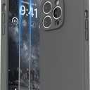 SURPHY Designed for iPhone 14 Pro Max Case with Screen Protector, (with Camera Protection & Soft Microfiber Lining) Liquid Silicone Phone Case, Space Gray