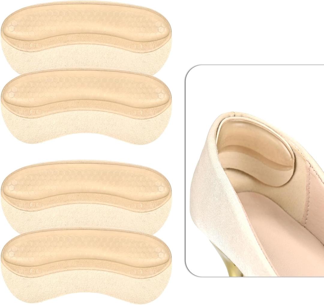 3 x 4PCS Heel Pads for Shoes Prevent,Slipping,Rubbing,Blister,Foot Pain,Heel Grips for Shoes Too Big Filler Improved Shoe Fit and Comfort Shoe Inserts for Women(Beige, One Size)